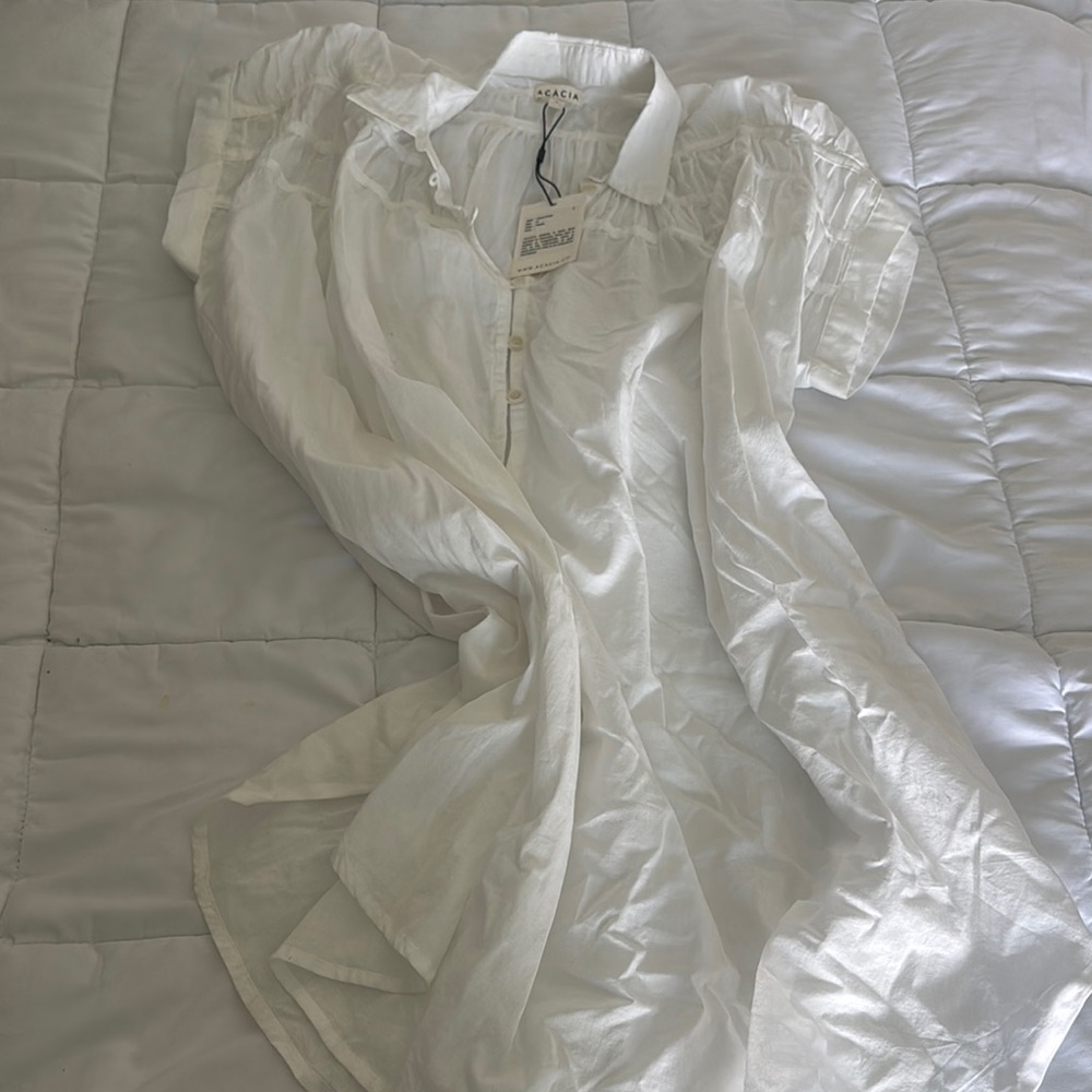 Acacia Swimwear White sheer Lima S pikake